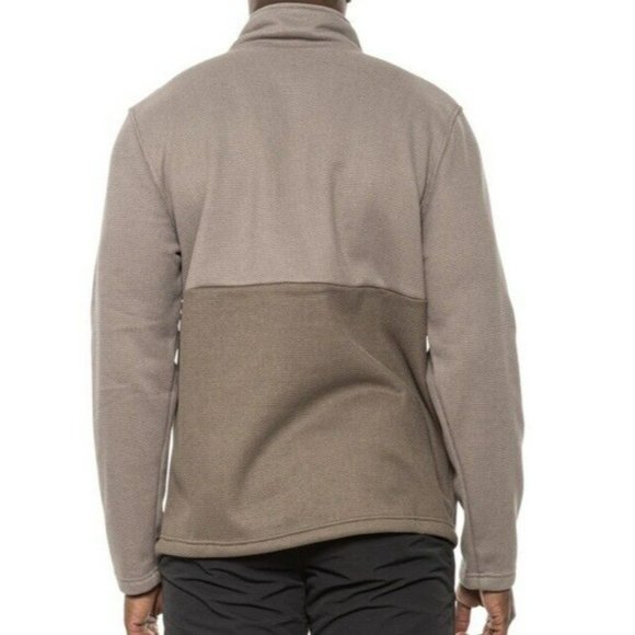 New $129 Spyder Men Medallion Bonded Sweater Fleece 1/4 Zip Jacket Cinder M‎ - Picture 2 of 7
